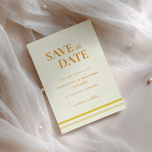 Minimaal Modern Vormelijk Script Boter Geel Bruilo Save The Date