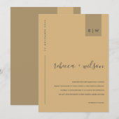 MINIMAAL MODERN YELLOW OCHRE TYPOGRAPHY WEDING KAART (Voorkant / Achterkant)