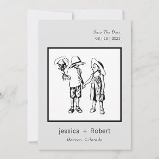 Minimaal Modern Zoet Design Bruiloft Save The Date