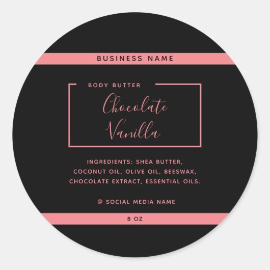 Minimaal modern zwart label met typografie (Voorkant)