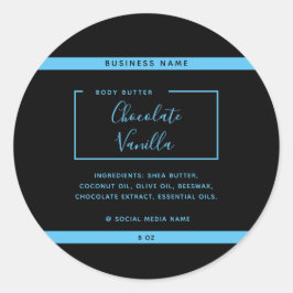 Minimaal modern zwart label met typografie
