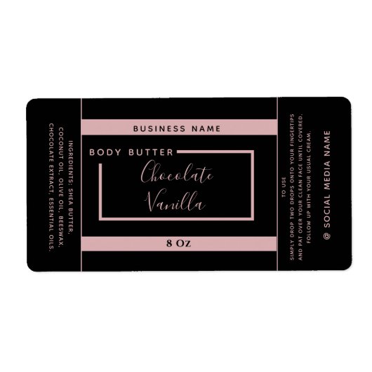 Minimaal modern zwart label met typografie (Voorkant)