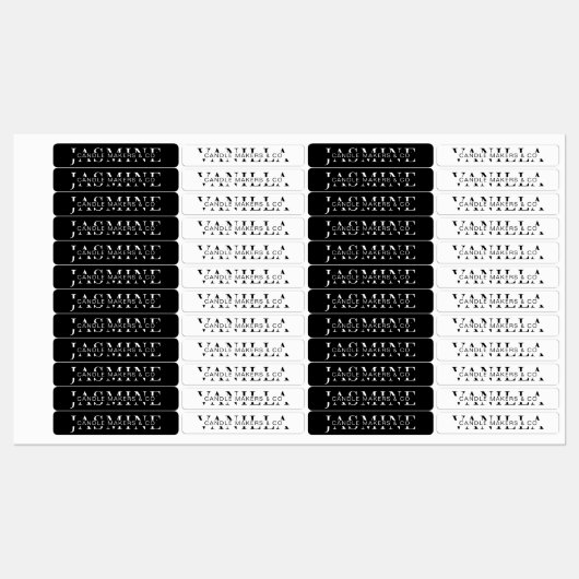 Minimaal modern zwart-wit kaarsenetiket labels (Vel)