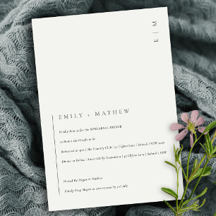 Minimaal modern zwart-wit repetitief diner bedankkaart