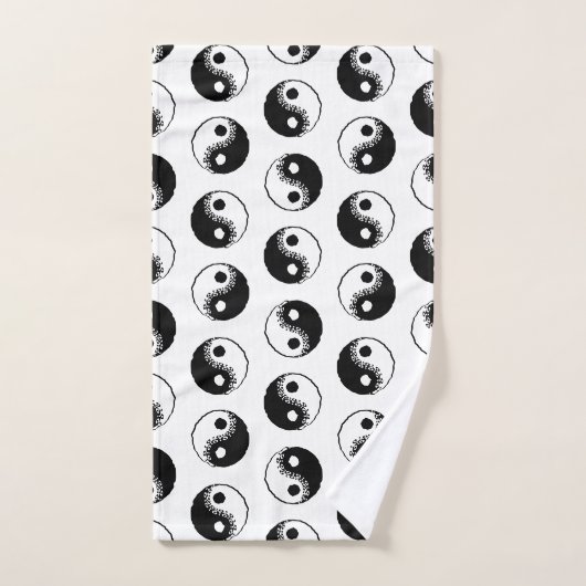 Minimaal modern zwart-wit Yin Yang Pattern Bad Handdoek (Handdoek)
