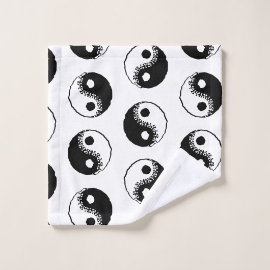 Minimaal modern zwart-wit Yin Yang Pattern Bad Handdoek (Wasdoekje)