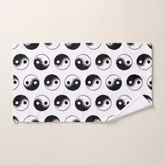 Minimaal modern zwart-wit Yin Yang Pattern Bad Handdoek (Handdoek)