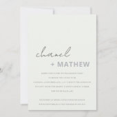 Minimaal modern zwart-witscript Verloving Kaart (Voorkant)