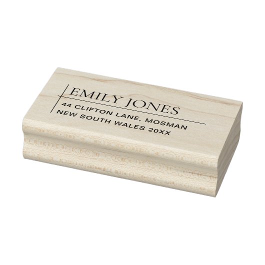 MINIMAAL MODERNE EENVOUDIGE KOUDERTYPOGRAFIE ADRES 	RUBBERSTEMPEL (Stempel)