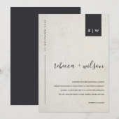 MINIMAAL MODERNE GESPECKEERDE STONE TYPOGRAPHY WED KAART (Voorkant / Achterkant)