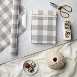 Minimaal monochroom ruit Kerstmis Cadeaupapier