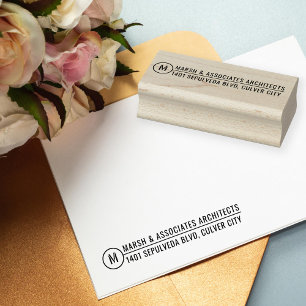 Minimaal monogram architecturaal Titel Lijn Rubberstempel