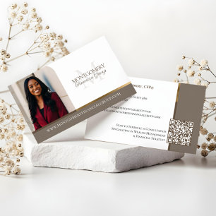 Minimaal Monogram Financiële Professional Foto Lux Visitekaartje