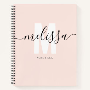 Minimaal monogram handschrift notitieboek