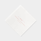 Minimaal, Monogram, Handschriftdoopvont, Huwelijk Folie Servetten (Rechts)