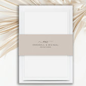 Minimaal, Monogram, Handschriftdoopvont, Huwelijk Uitnodigingen Wikkel