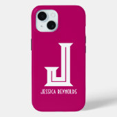 Minimaal monogram Hot Pink Case-Mate iPhone Case (Achterkant)