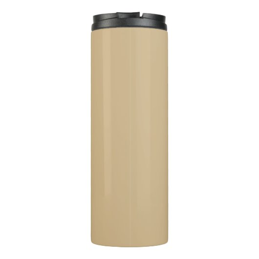 Minimaal Monogram Initiaal Neutraal Beige & Wit Thermosbeker (Achterkant)