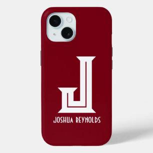 Minimaal monogram kastanjebruin