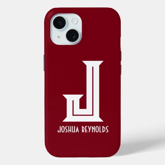 Minimaal monogram kastanjebruin Case-Mate iPhone case (Achterkant)