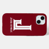 Minimaal monogram kastanjebruin Case-Mate iPhone case (Achterkant (horizontaal))