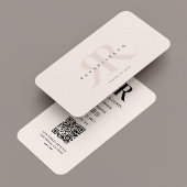 Minimaal Monogram Logo R Modern Pastel Roze Visitekaartje