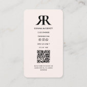 Minimaal Monogram Logo R Modern Pastel Roze Visitekaartje (Achterkant)