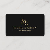 Minimaal Monogram MG Professional Elegant Zwart Visitekaartje (Voorkant)