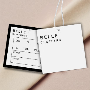 Minimaal Monogram Modern Business Hang label Vierkante Visitekaartjes