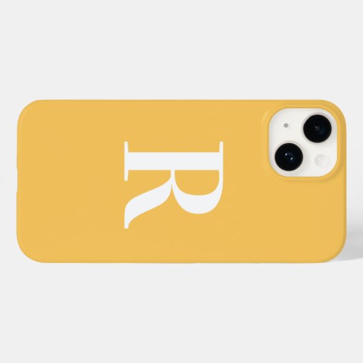 Minimaal Monogram Modern Geel Case-Mate iPhone Case (Achterkant (horizontaal))