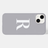 Minimaal Monogram Modern Grijs Case-Mate iPhone Case (Achterkant (horizontaal))