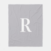 Minimaal Monogram Modern Grijs Fleece Deken (Voorkant)