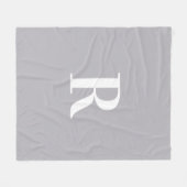 Minimaal Monogram Modern Grijs Fleece Deken (Voorkant (Horizontaal))