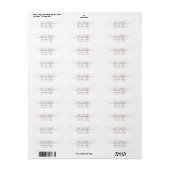 Minimaal Monogram modern Script Roze terugkeeradre Etiket (Full Sheet)