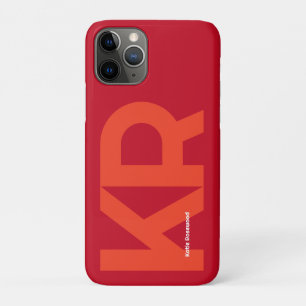 Minimaal Monogram Vet Eenvoudig Retro Snoep Rood iPhone 11 Pro Hoesje