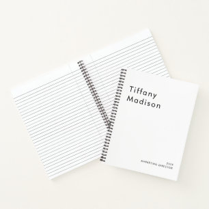 Minimaal monogram zwart en wit aangepaste naam jaa notitieboek