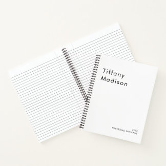Minimaal monogram zwart en wit aangepaste naam jaa notitieboek