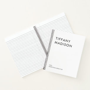 Minimaal Monogram Zwart en Wit Aangepaste Naam Jaa Notitieboek