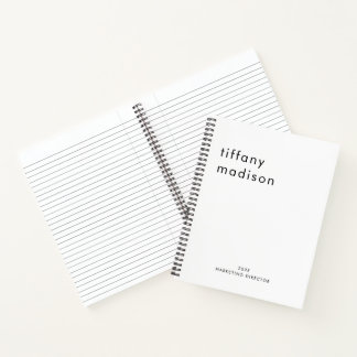 Minimaal Monogram Zwart en Wit Aangepaste Naam Jaa Notitieboek