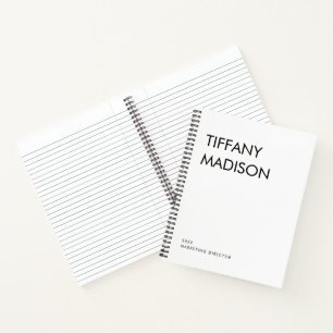 Minimaal monogram zwart en wit aangepaste naam jaa notitieboek