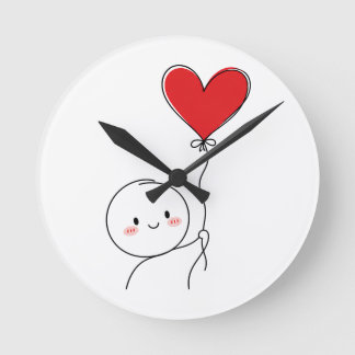 Minimaal Moppig Liefdesdoodle Ronde Klok
