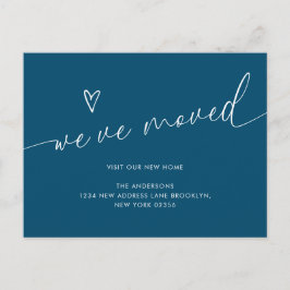 Minimaal Navy Blue Heart script dat we verplaatst Briefkaart