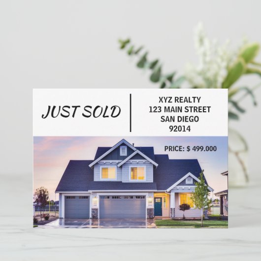 Minimaal Net Verkocht Onroerend goed Marketing Aankondiging (Staand voorkant)