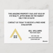 Minimaal Net Verkocht Onroerend goed Marketing Briefkaart (Achterkant)