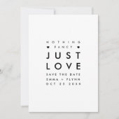 Minimaal Niets Fancy Gewoon Liefde Bewaar de Datum Save The Date (Voorkant)