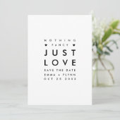 Minimaal Niets Fancy Gewoon Liefde Bewaar de Datum Save The Date (Staand voorkant)