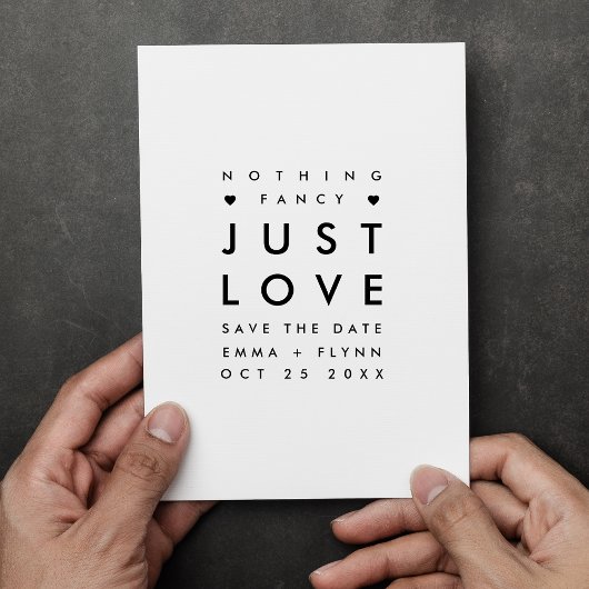 Minimaal Niets Fancy Gewoon Liefde Bewaar de Datum Save The Date