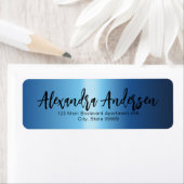 Minimaal Night Blue Metallic Trendy Script Label (Insitu)