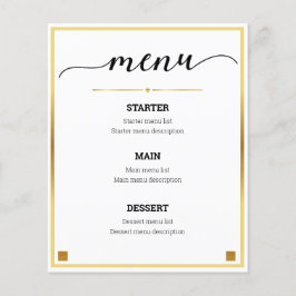 Minimaal Ontwerp Gouden Rand Bruiloft Event Menu