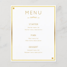 Minimaal Ontwerp Gouden Rand Bruiloft Event Menu